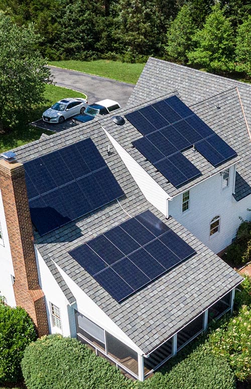 solar panels on roof of home