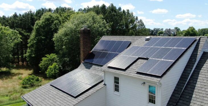 picture of home with solar panels