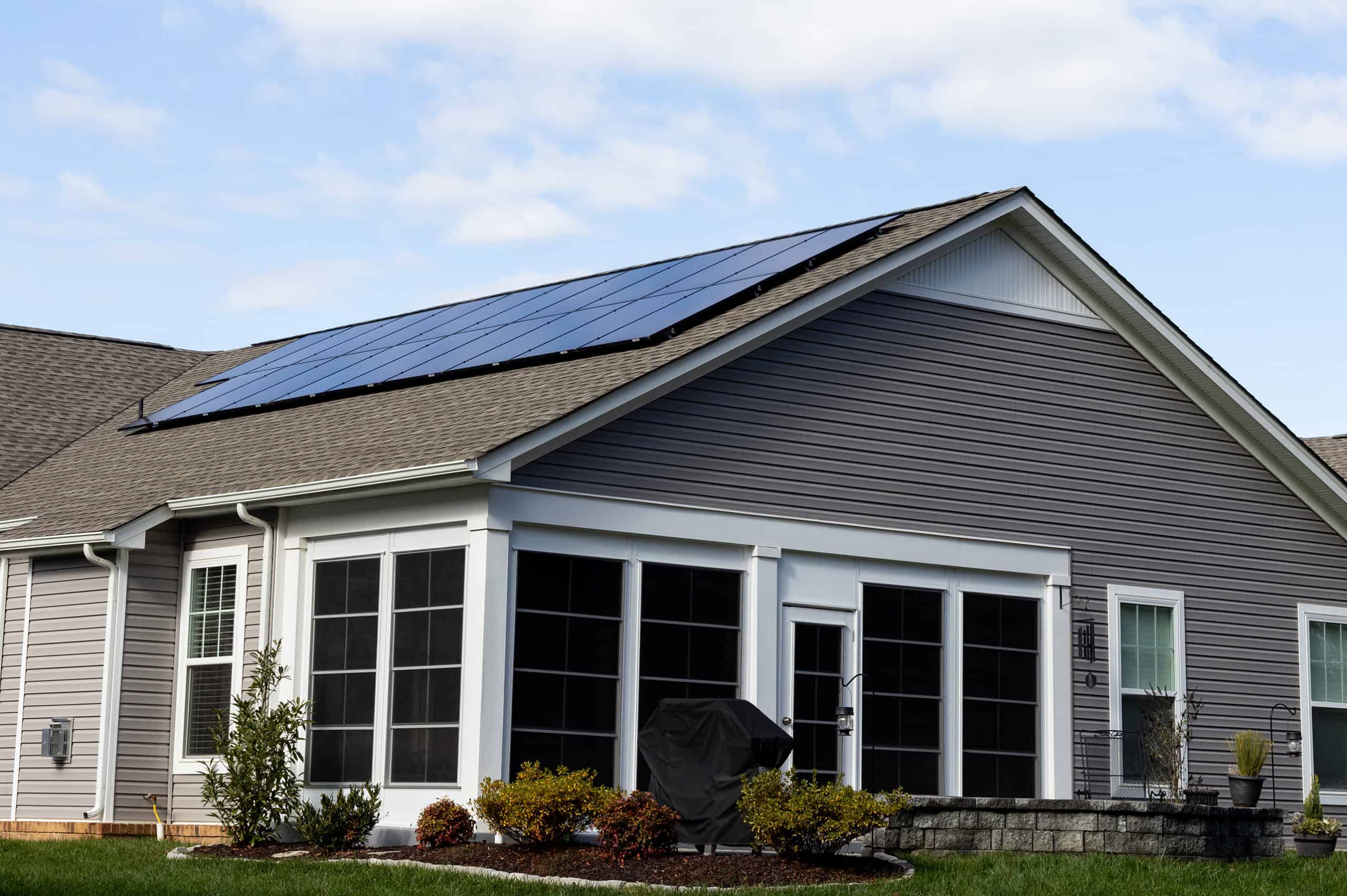 picture of home with solar panels
