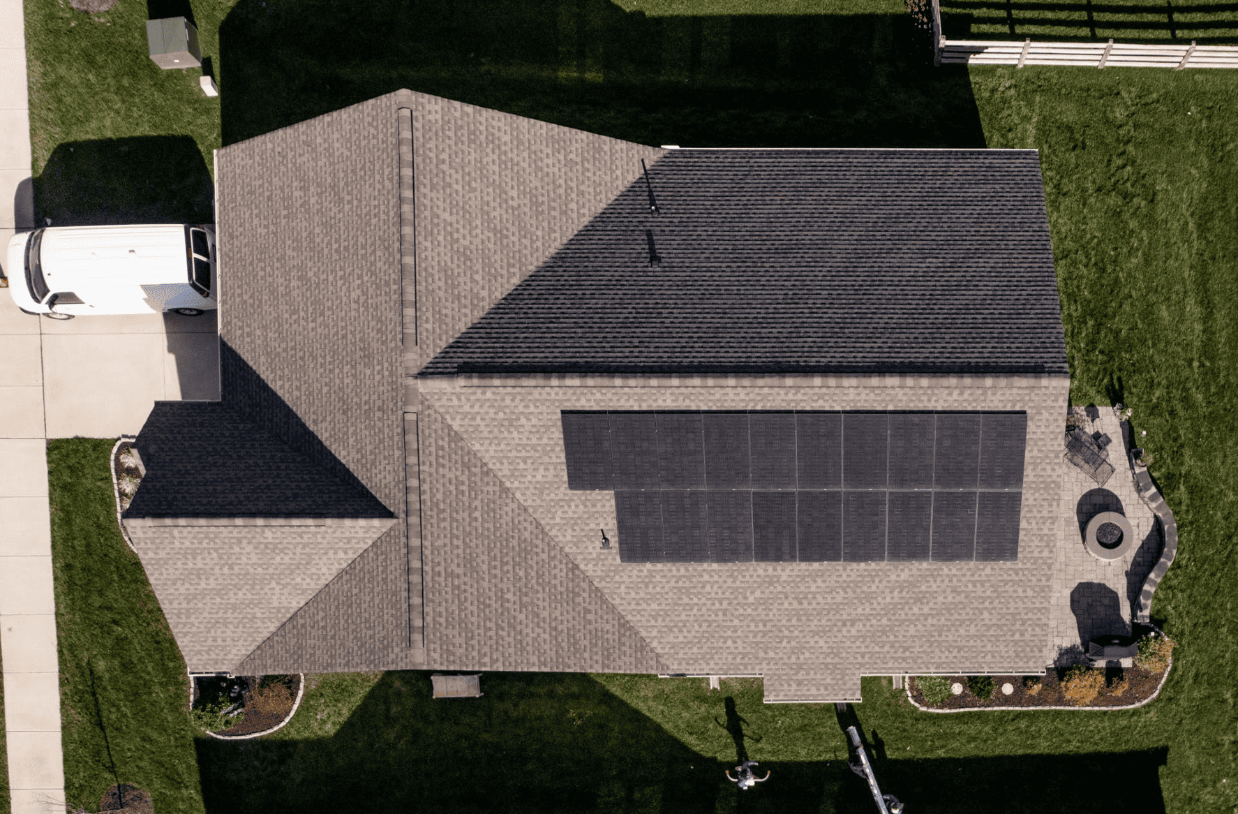 residential home with solar panels on roof