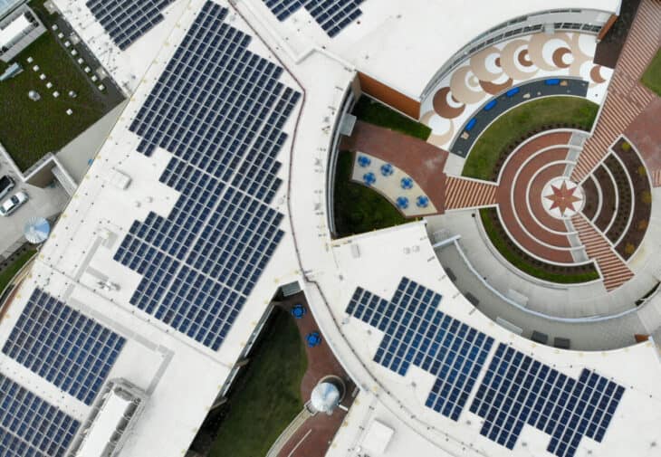 Princess Anne School Roof with Solar Panels